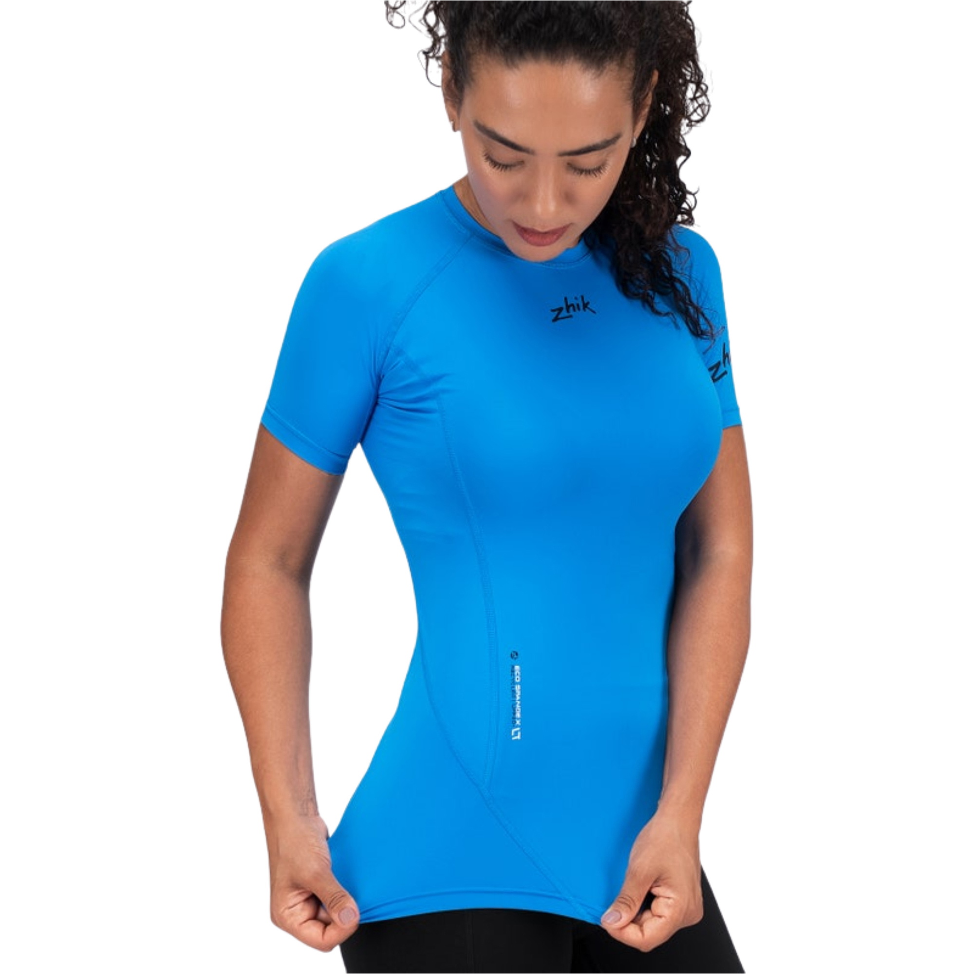 2026 Zhik Womens Eco Spandex LT Short Sleeve Baselayer Top DTP-0167-W-CYA - Cyan